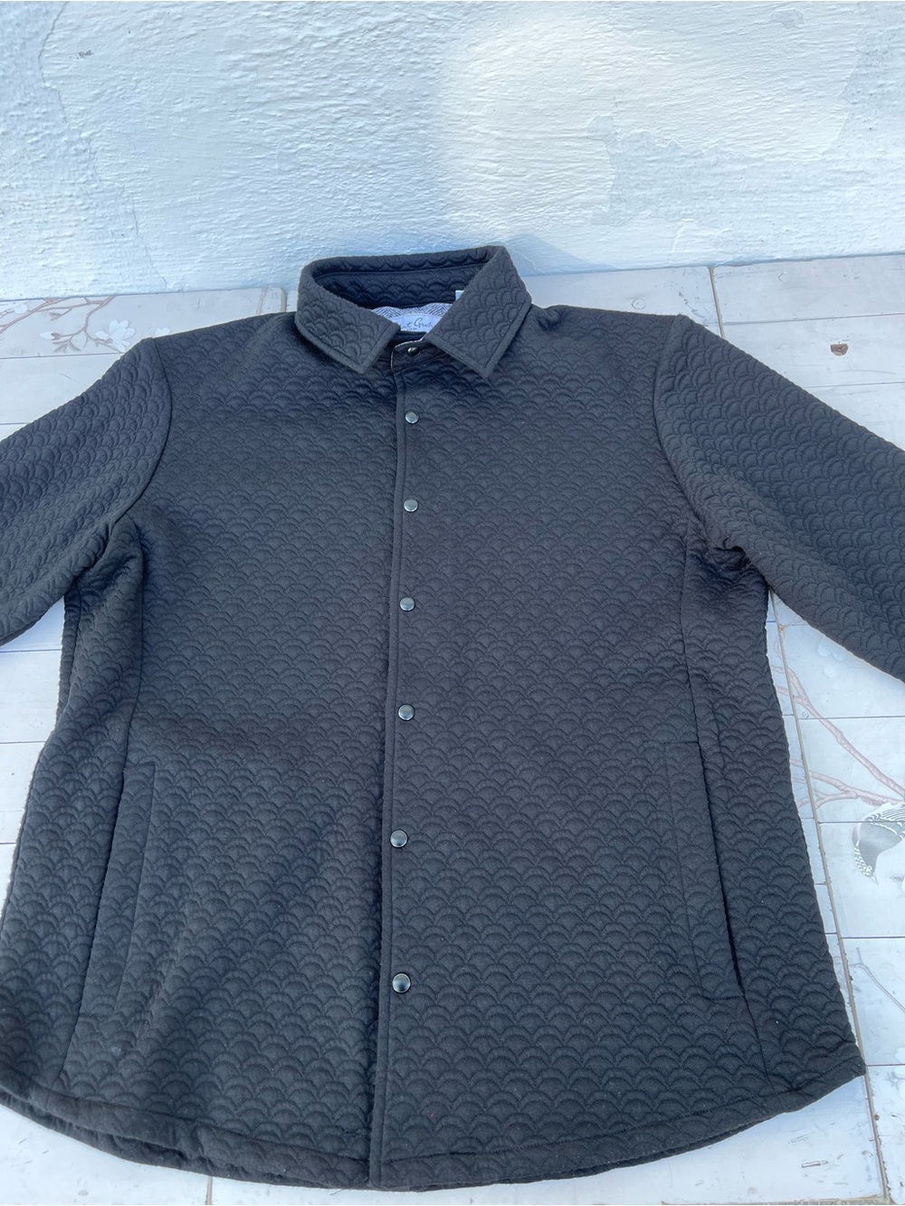 Robert Graham Black Quilted Lightweight Shirt Jacket